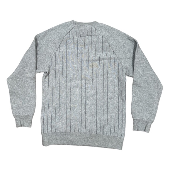 Carhartt WIP Major Baseball Raglan Fleece Sweatshirt Gray Striped Mens Small - Picture 2 of 7